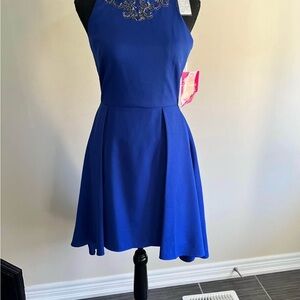 Elegant Blue Sleeveless Dress